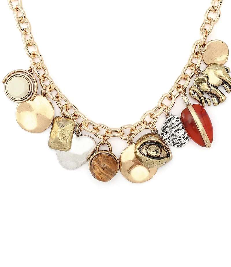 Robert Lee Morris Soho Heirloom Charms Collar Statement Necklace