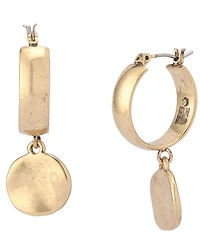 Robert Lee Morris Soho Heirloom Charms Disc Huggie Hoop Drop Earrings