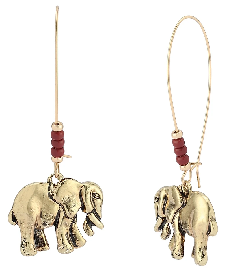 Robert Lee Morris Soho Heirloom Charms Elephant Dangle Drop Earrings