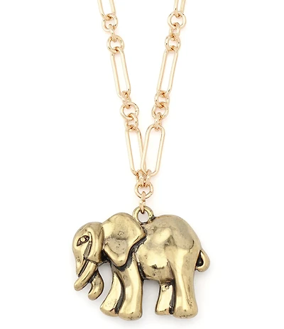 Robert Lee Morris Soho Heirloom Charms Elephant Long Pendant Necklace