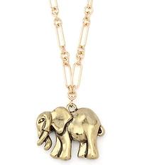 Robert Lee Morris Soho Heirloom Charms Elephant Long Pendant Necklace