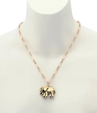 Robert Lee Morris Soho Heirloom Charms Elephant Long Pendant Necklace