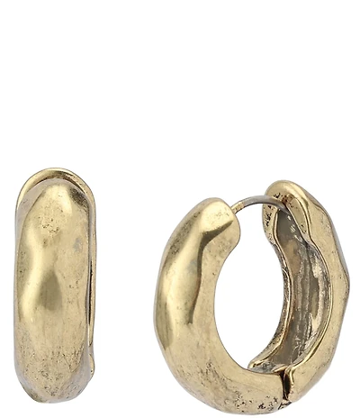 Robert Lee Morris Soho Heirloom Charms Hammered Huggie Hoop Earrings