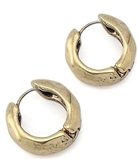 Robert Lee Morris Soho Heirloom Charms Hammered Huggie Hoop Earrings