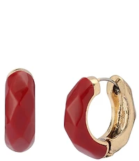 Robert Lee Morris Soho Heirloom Charms Hammered Huggie Hoop Earrings