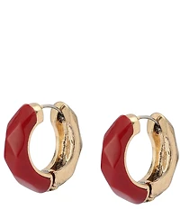 Robert Lee Morris Soho Heirloom Charms Hammered Huggie Hoop Earrings