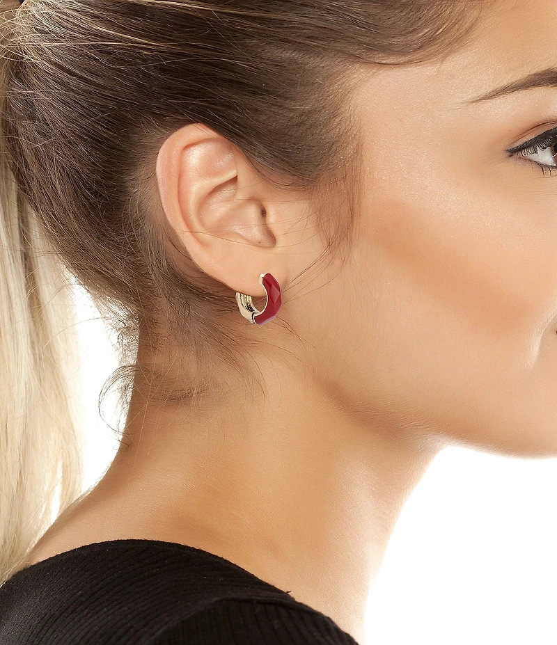 Robert Lee Morris Soho Heirloom Charms Hammered Huggie Hoop Earrings