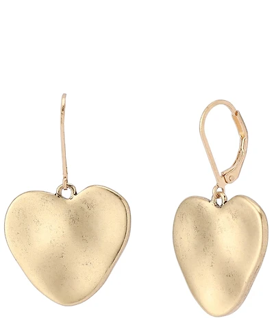 Robert Lee Morris Gold Tone Soho Heirloom Charms Heart Drop Earrings