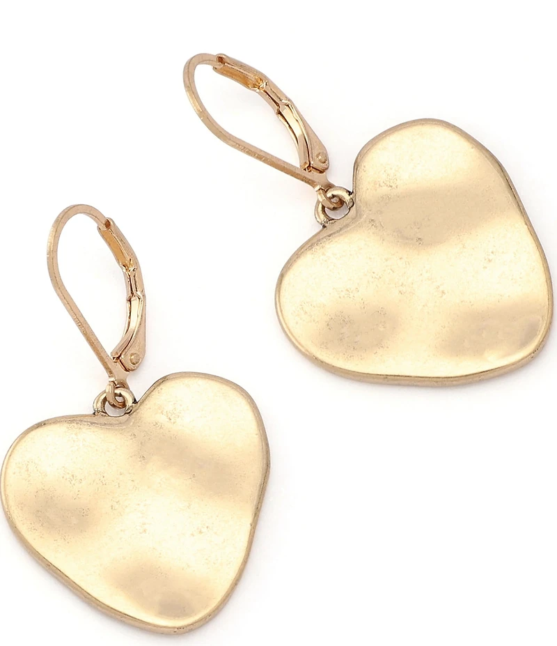Robert Lee Morris Gold Tone Soho Heirloom Charms Heart Drop Earrings