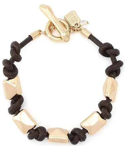 Robert Lee Morris Soho Heirloom Charms Pyramid Woven Line Bracelet