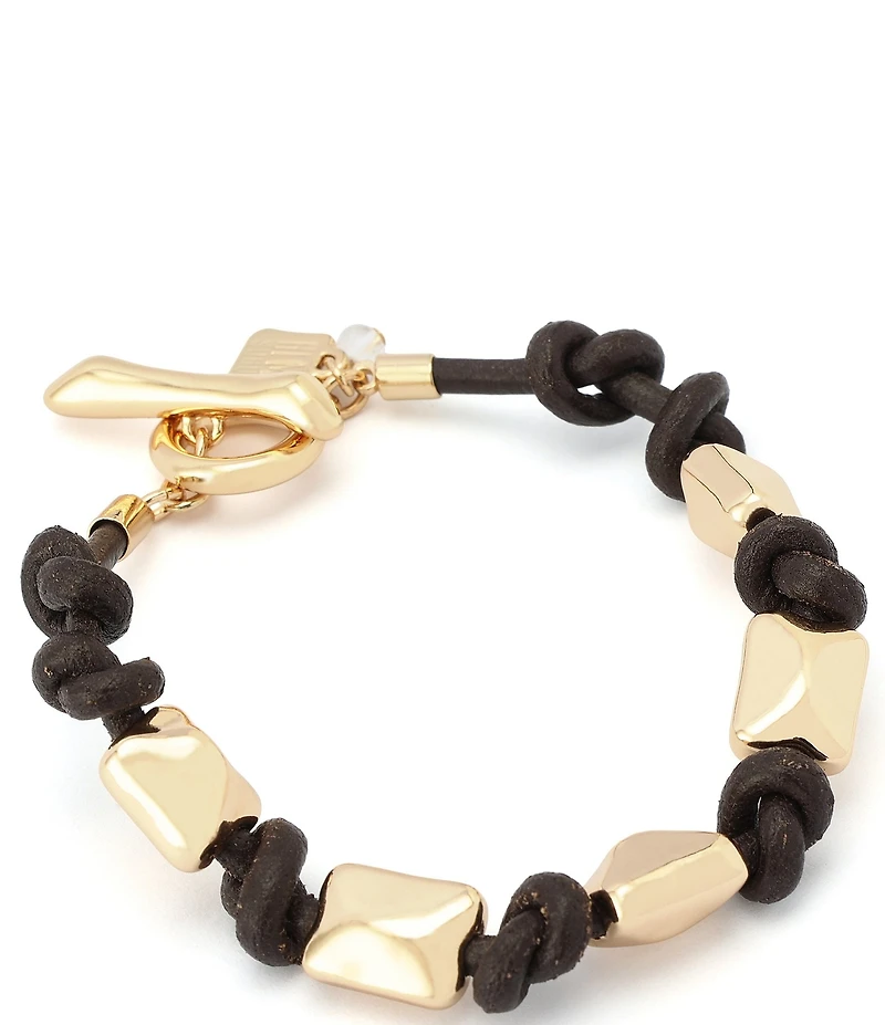 Robert Lee Morris Soho Heirloom Charms Pyramid Woven Line Bracelet