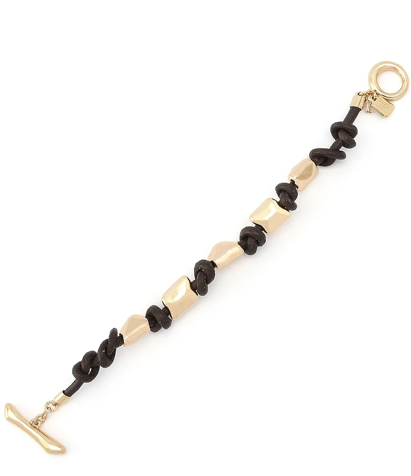 Robert Lee Morris Soho Heirloom Charms Pyramid Woven Line Bracelet
