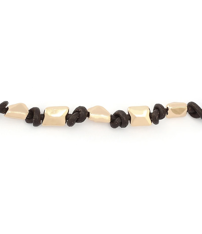 Robert Lee Morris Soho Heirloom Charms Pyramid Woven Line Bracelet