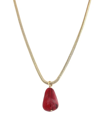 Robert Lee Morris Soho Jasper Stone Short Pendant Necklace