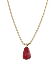Robert Lee Morris Soho Jasper Stone Short Pendant Necklace