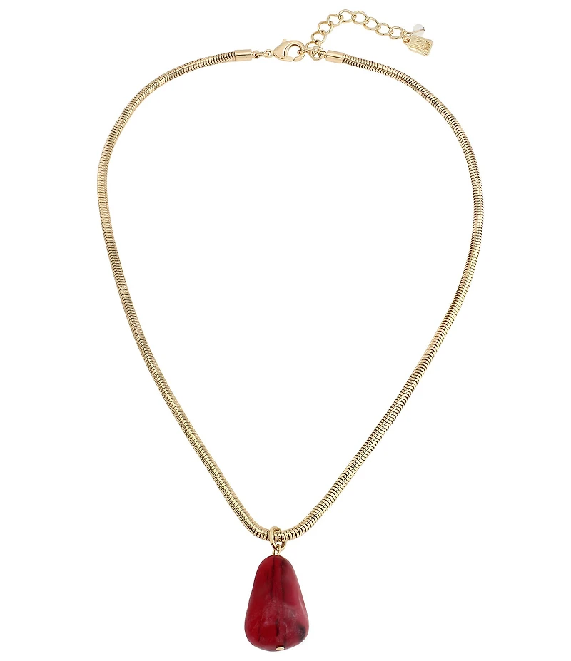 Robert Lee Morris Soho Jasper Stone Short Pendant Necklace