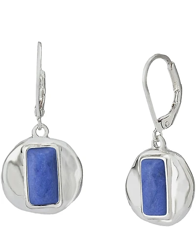 Robert Lee Morris Soho Lapis Molten Disc Drop Earrings