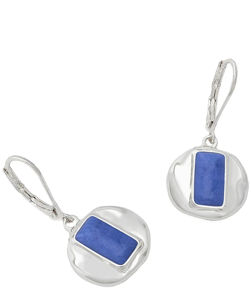 Robert Lee Morris Soho Lapis Molten Disc Drop Earrings