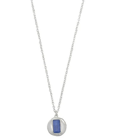 Robert Lee Morris Soho Lapis Molten Disc Short Pendant Necklace