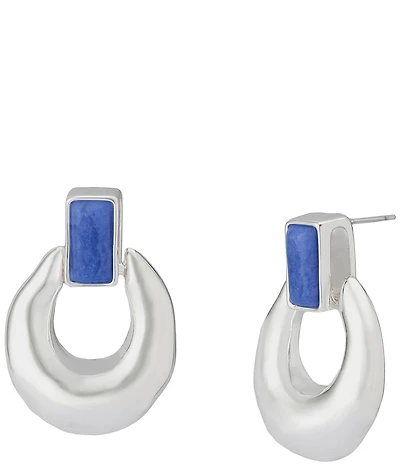 Robert Lee Morris Soho Lapis Molten Doorknocker Orbital Earrings