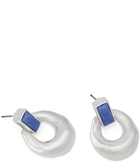 Robert Lee Morris Soho Lapis Molten Doorknocker Orbital Earrings