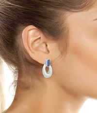 Robert Lee Morris Soho Lapis Molten Doorknocker Orbital Earrings