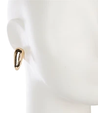 Robert Lee Morris Soho Leaf Molten Clip-On Puffy Drop Earrings