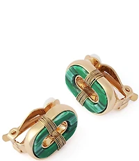 Robert Lee Morris Soho Malachite Link Clip-On Earrings