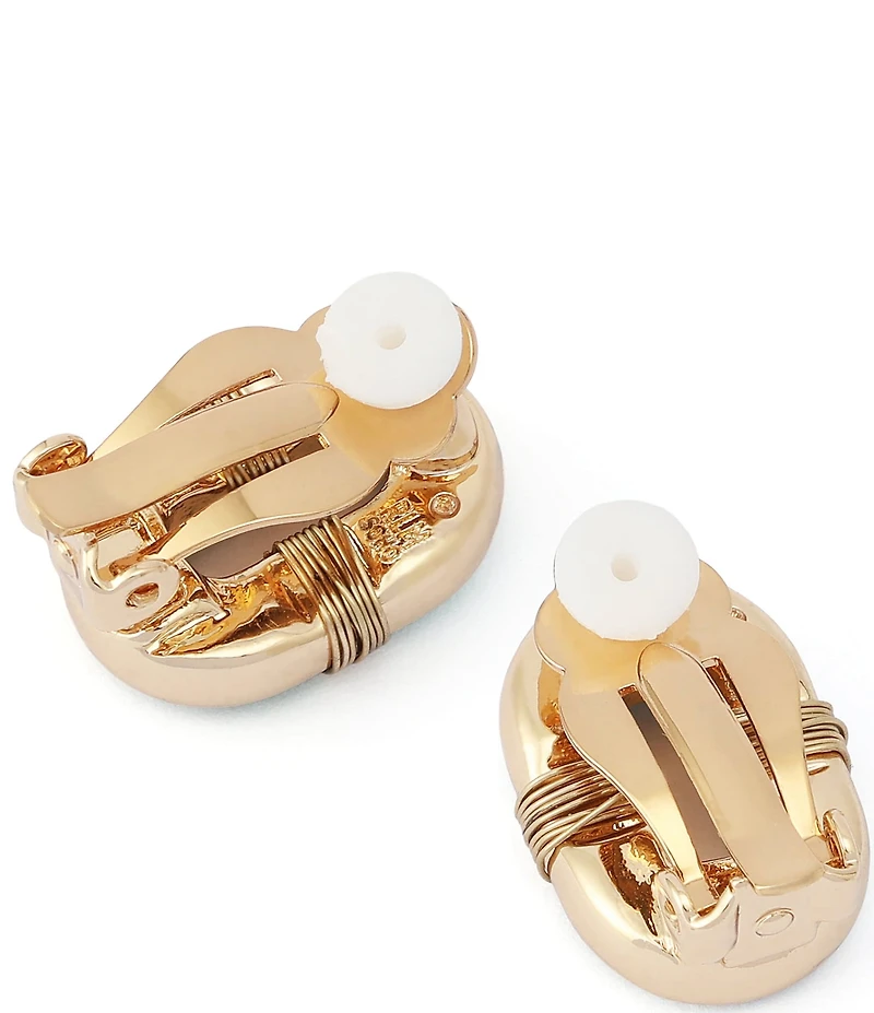 Robert Lee Morris Soho Malachite Link Clip-On Earrings
