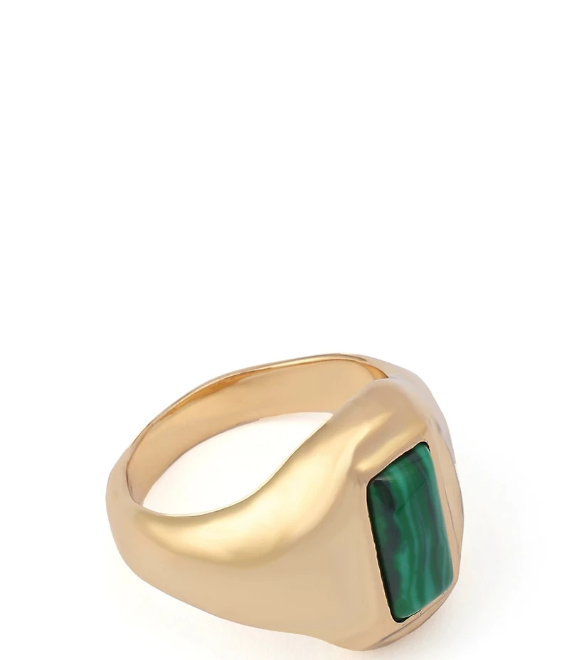 Robert Lee Morris Soho Malachite Molten Cocktail Ring