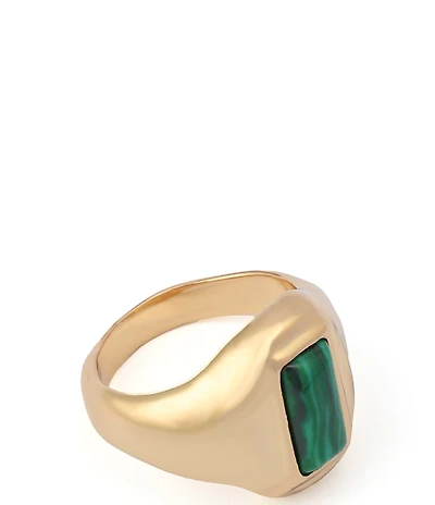 Robert Lee Morris Soho Malachite Molten Cocktail Ring
