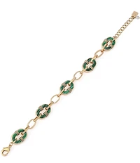 Robert Lee Morris Soho Malachite Reversible Link Line Bracelet