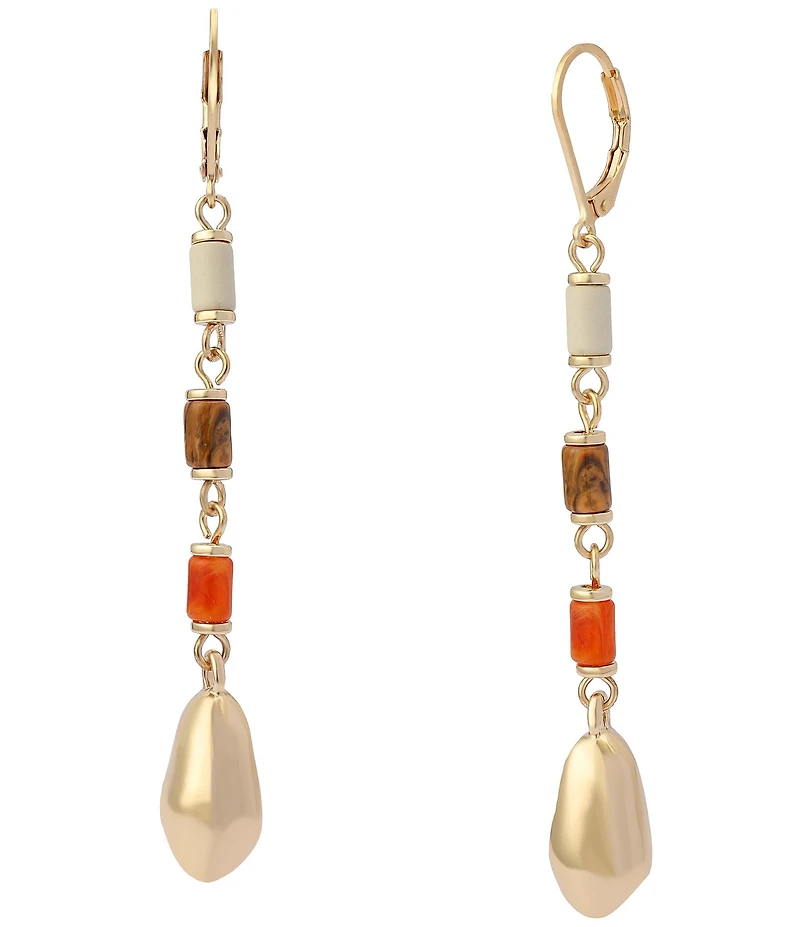 Robert Lee Morris Soho Mixed Stone Molten Bead Linear Earrings