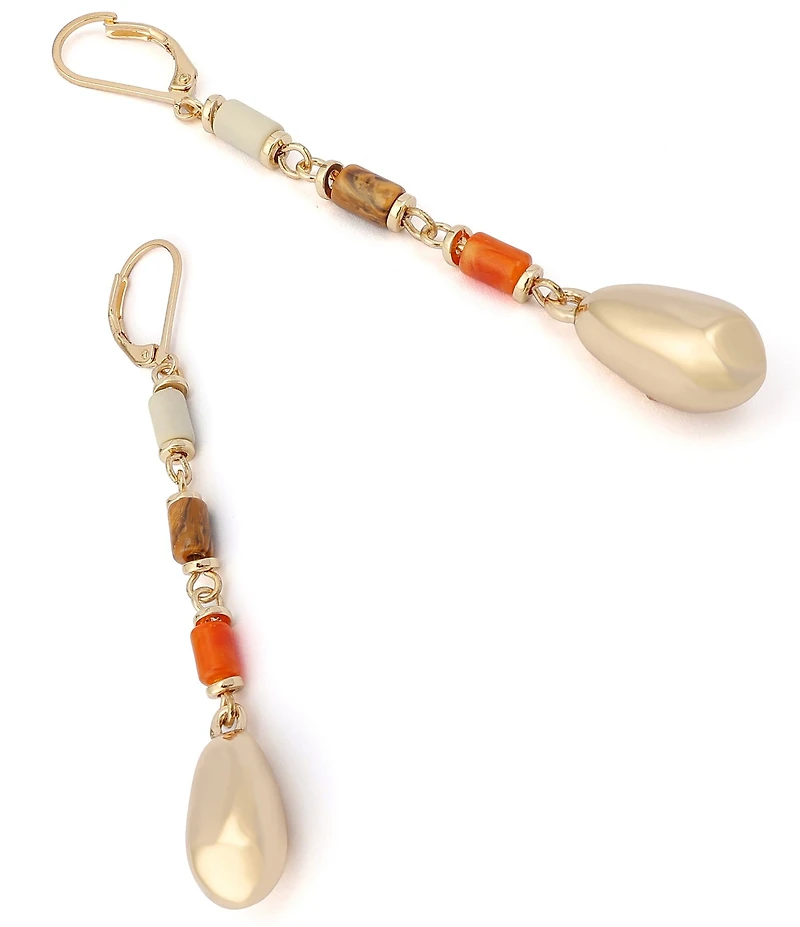 Robert Lee Morris Soho Mixed Stone Molten Bead Linear Earrings