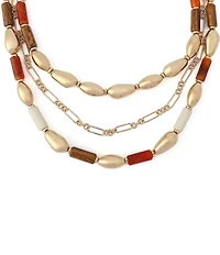 Robert Lee Morris Soho Mixed Stone Molten Beaded Layered Short Multi Strand Necklace