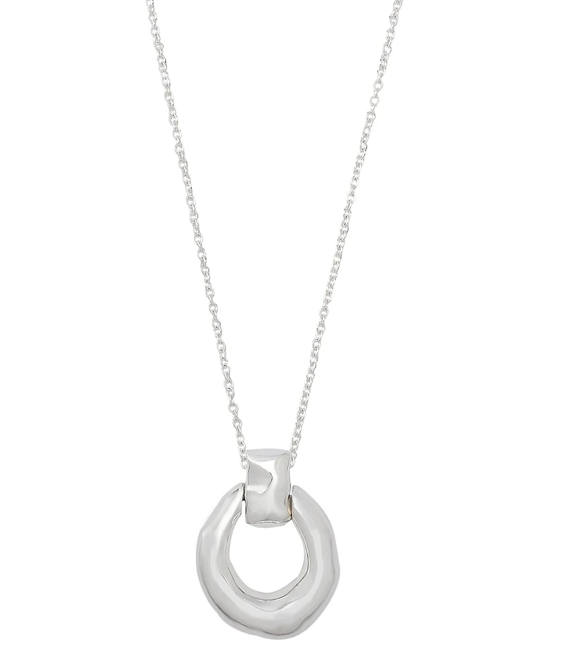 Robert Lee Morris Soho Molten Disc Long Pendant Necklace