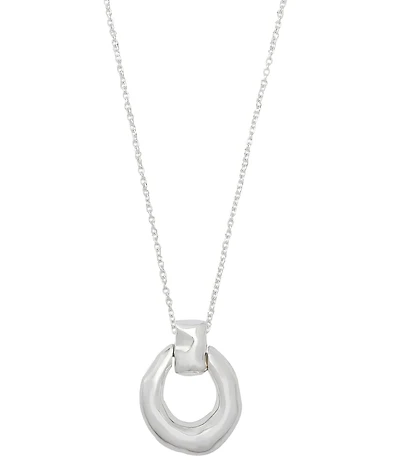 Robert Lee Morris Soho Molten Disc Long Pendant Necklace