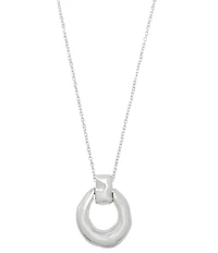 Robert Lee Morris Soho Molten Disc Long Pendant Necklace