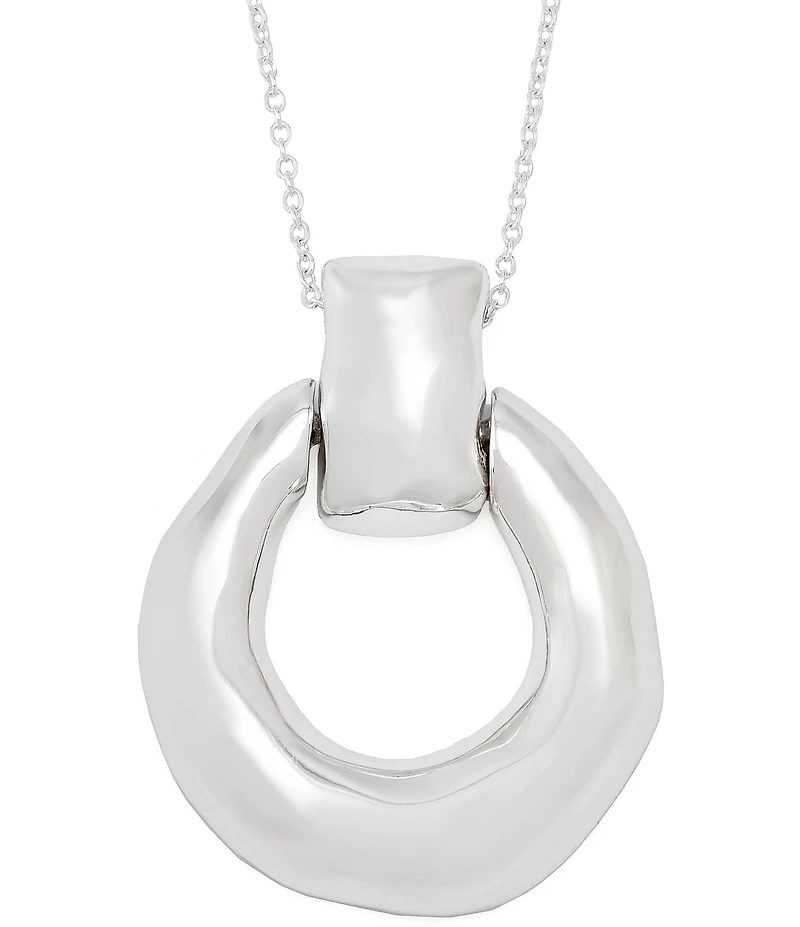 Robert Lee Morris Soho Molten Disc Long Pendant Necklace