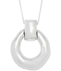 Robert Lee Morris Soho Molten Disc Long Pendant Necklace