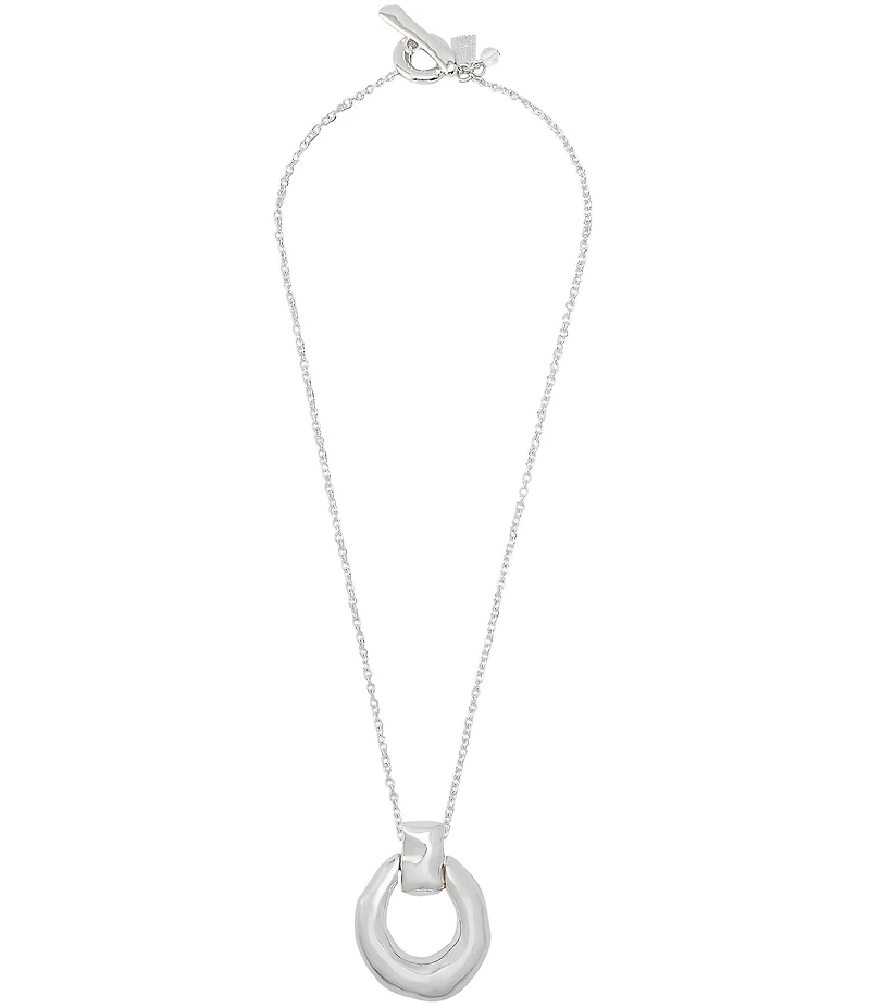 Robert Lee Morris Soho Molten Disc Long Pendant Necklace