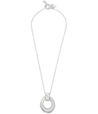 Robert Lee Morris Soho Molten Disc Long Pendant Necklace