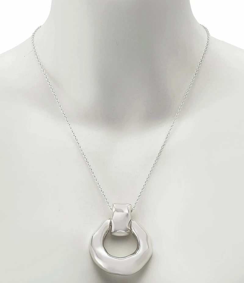 Robert Lee Morris Soho Molten Disc Long Pendant Necklace