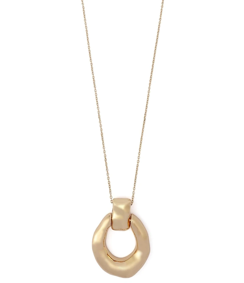 Robert Lee Morris Soho Molten Disc Long Pendant Necklace