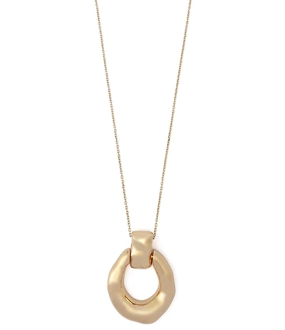 Robert Lee Morris Soho Molten Disc Long Pendant Necklace