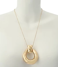 Robert Lee Morris Soho Molten Disc Long Pendant Necklace