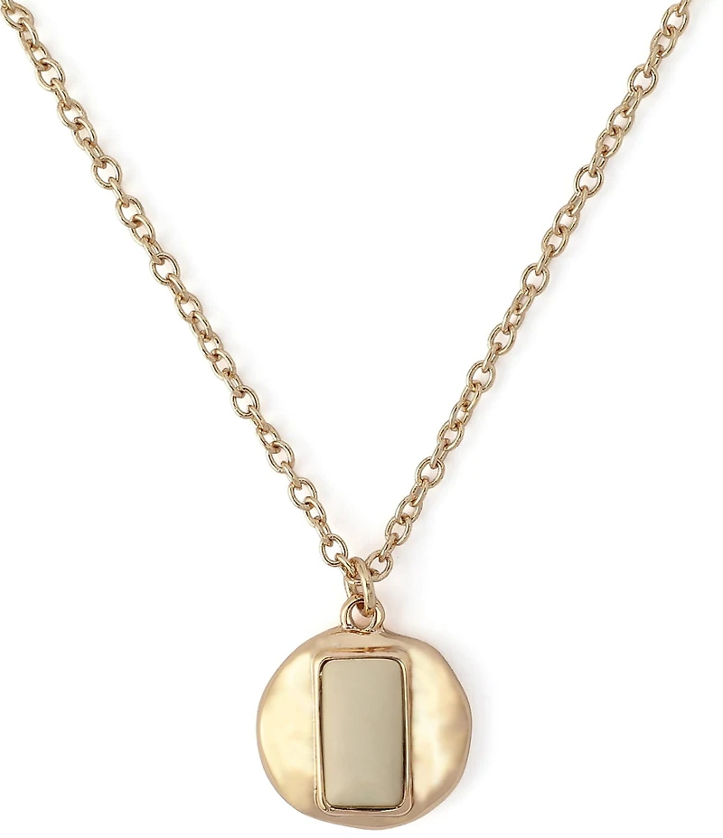 Robert Lee Morris Soho Molten Disc Short Pendant Necklace