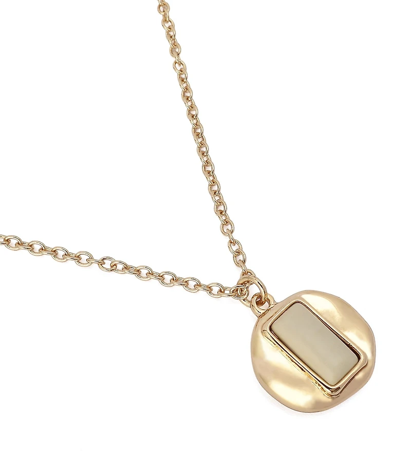 Robert Lee Morris Soho Molten Disc Short Pendant Necklace