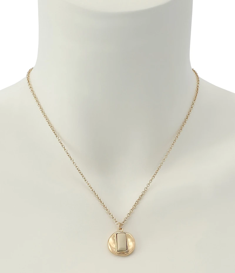 Robert Lee Morris Soho Molten Disc Short Pendant Necklace