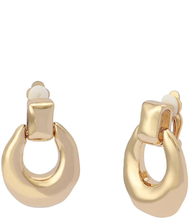 Robert Lee Morris Soho Molten Doorknocker Clip Orbital Earrings